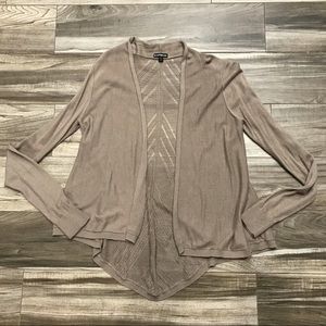 Express Sweater Cardigan in Tan, Size Petite Small